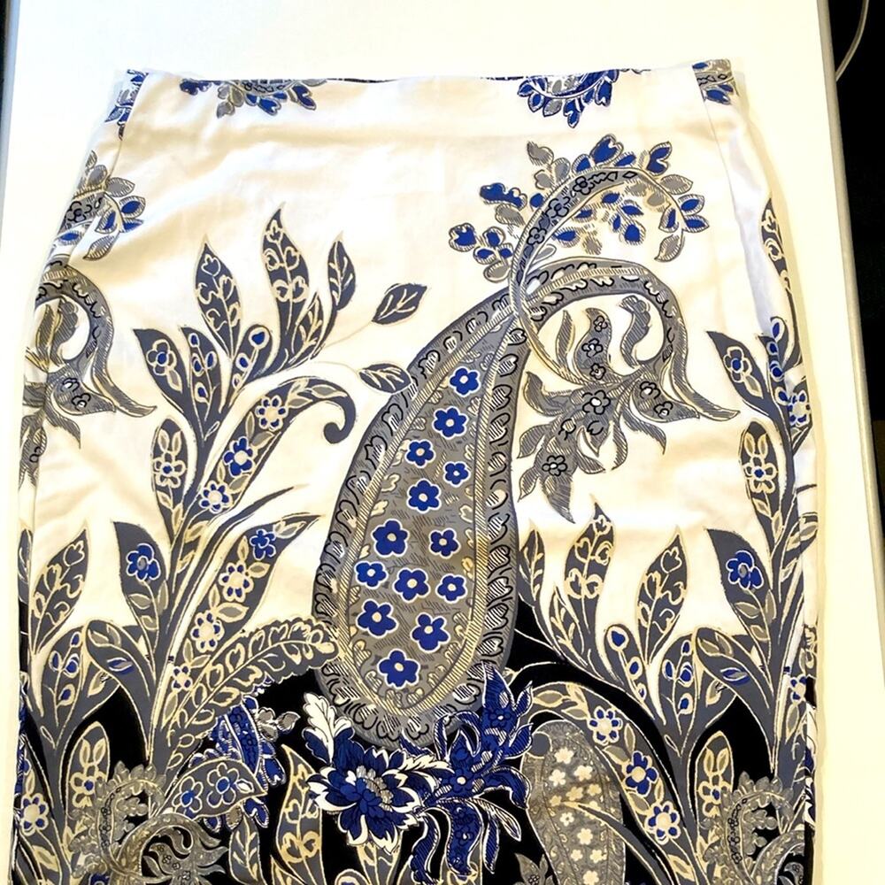 Lane Bryant Floral Paisley Skirt Modernist Collection Cotton Elastic Waist Sz 20